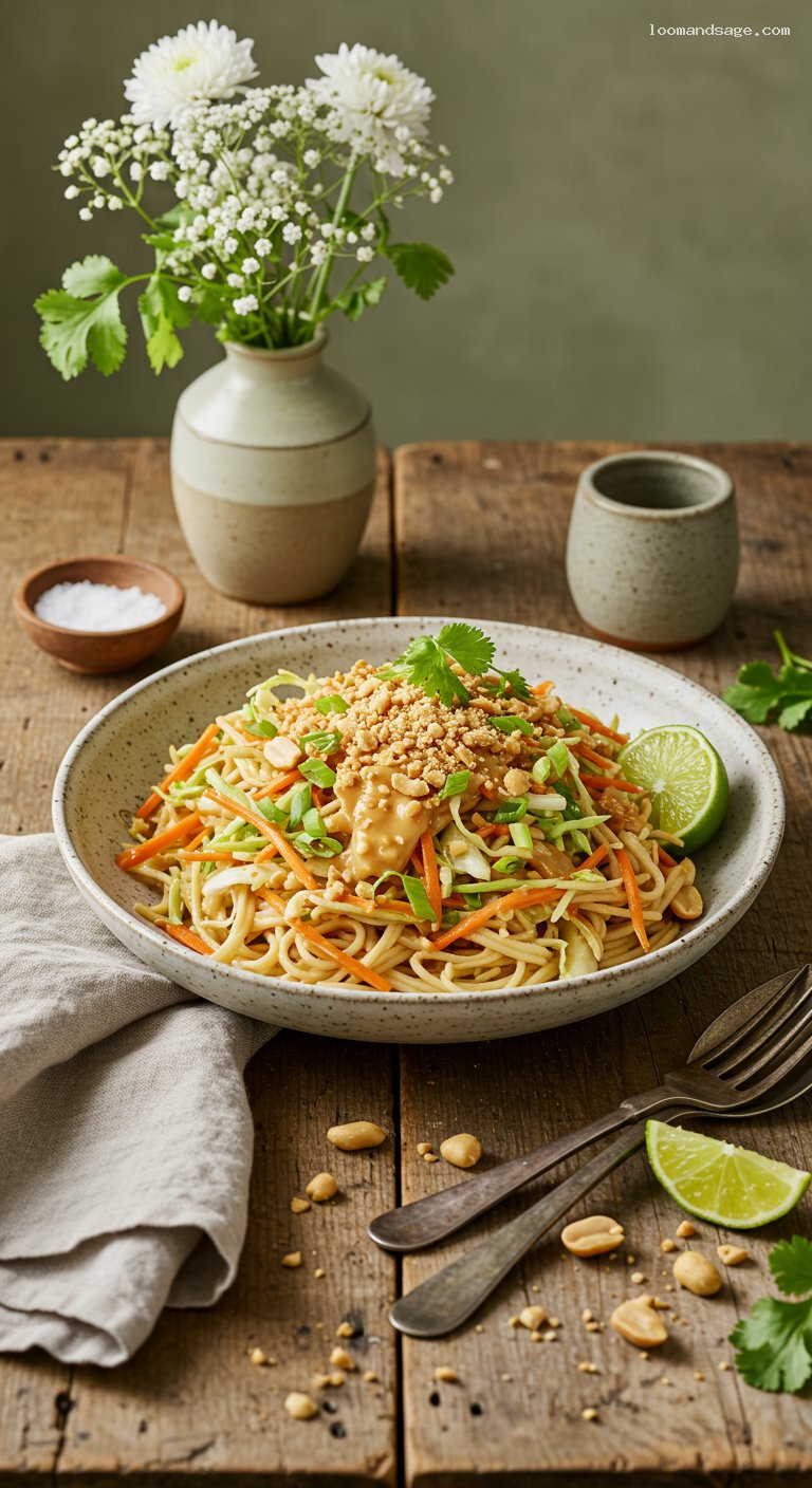 Peanut Ramen Slaw Noodles with Crunchy Cabbage