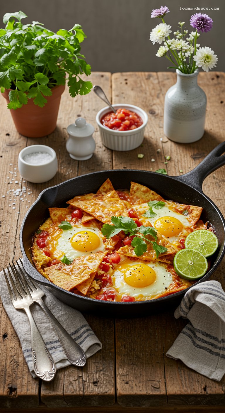 Quick Tex-Mex Migas with Eggs and Salsa