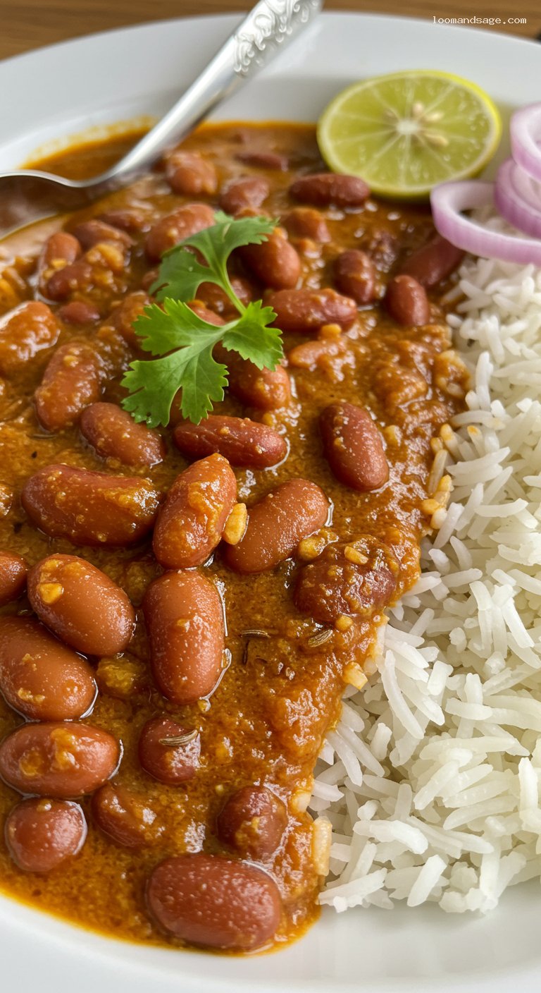 Rajma Chawal with Gingery Tomato Gravy – Closeup