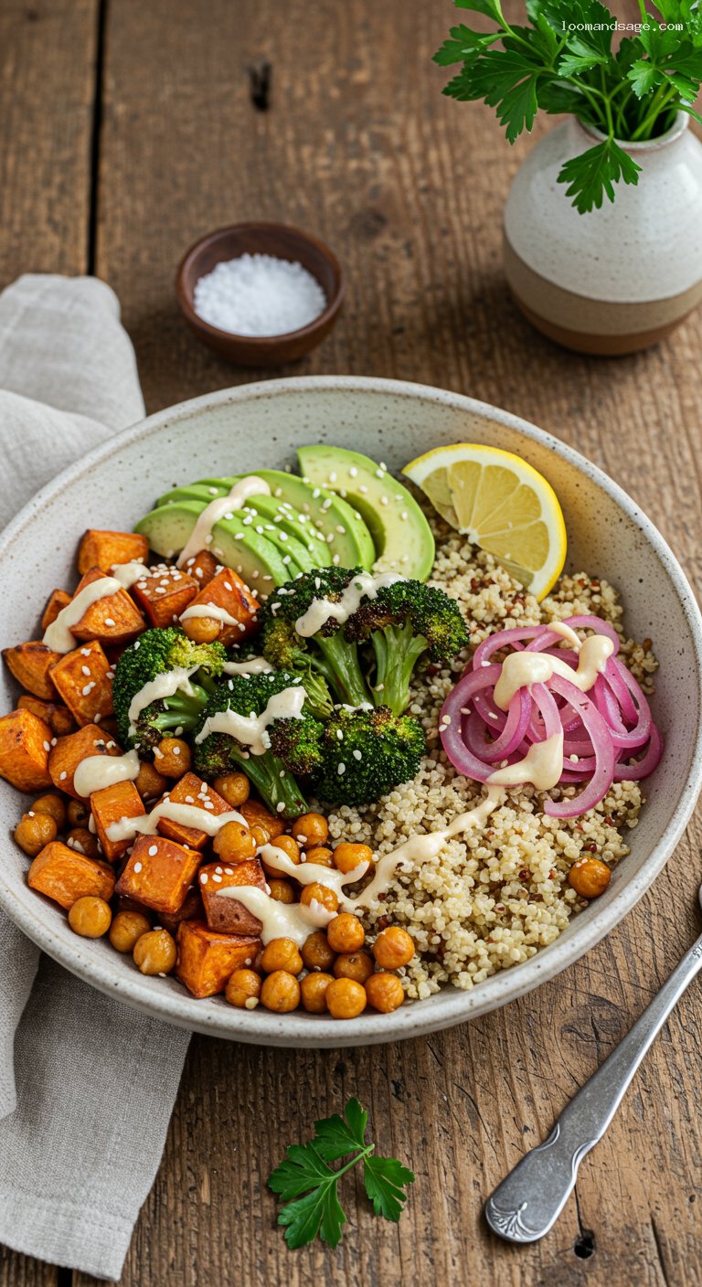 Roasted Veggie Buddha Bowl with Tahini-Lemon Drizzle