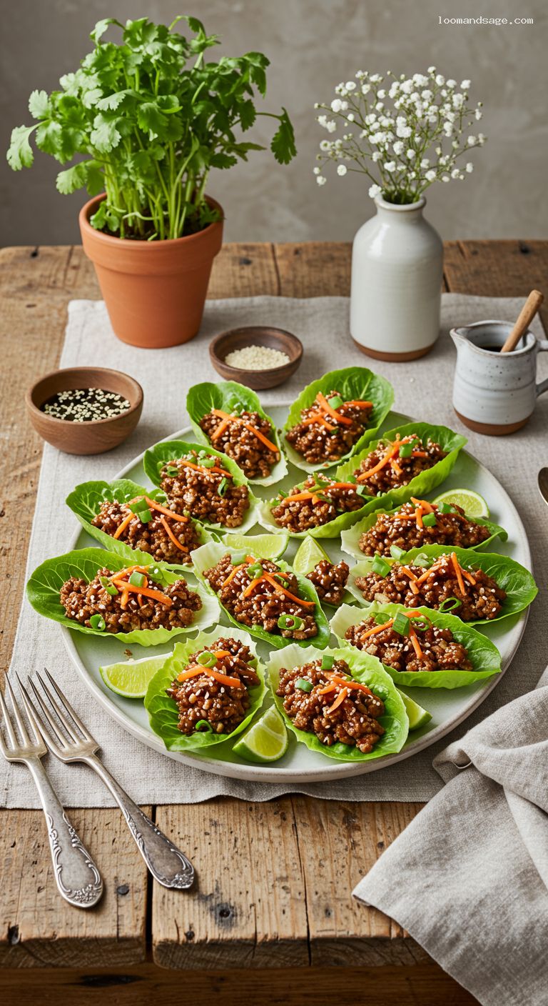 Sesame-Ginger Beef Lettuce Cups