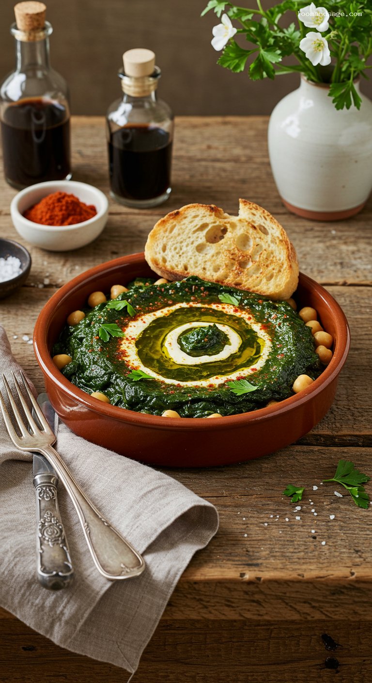 Sevillian Spinach and Chickpeas with Cumin-Paprika Sofrito