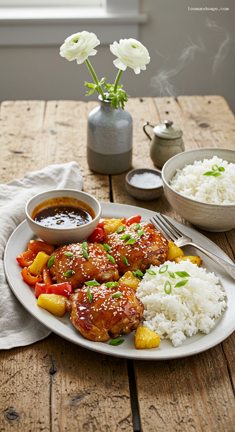 Sheet Pan Teriyaki Chicken Thighs with Pineapple and Peppers