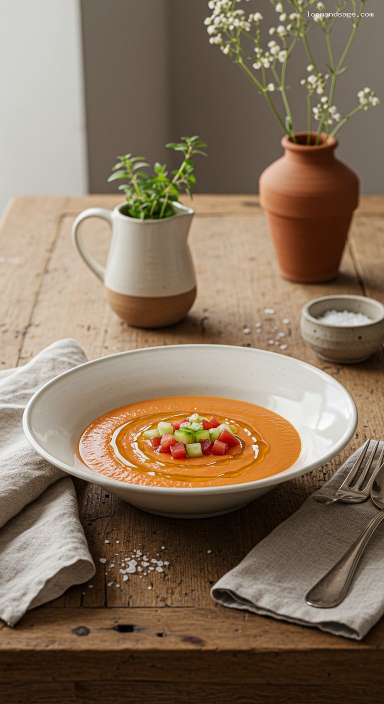 Silky Andalusian Gazpacho with Peak Summer Vegetables