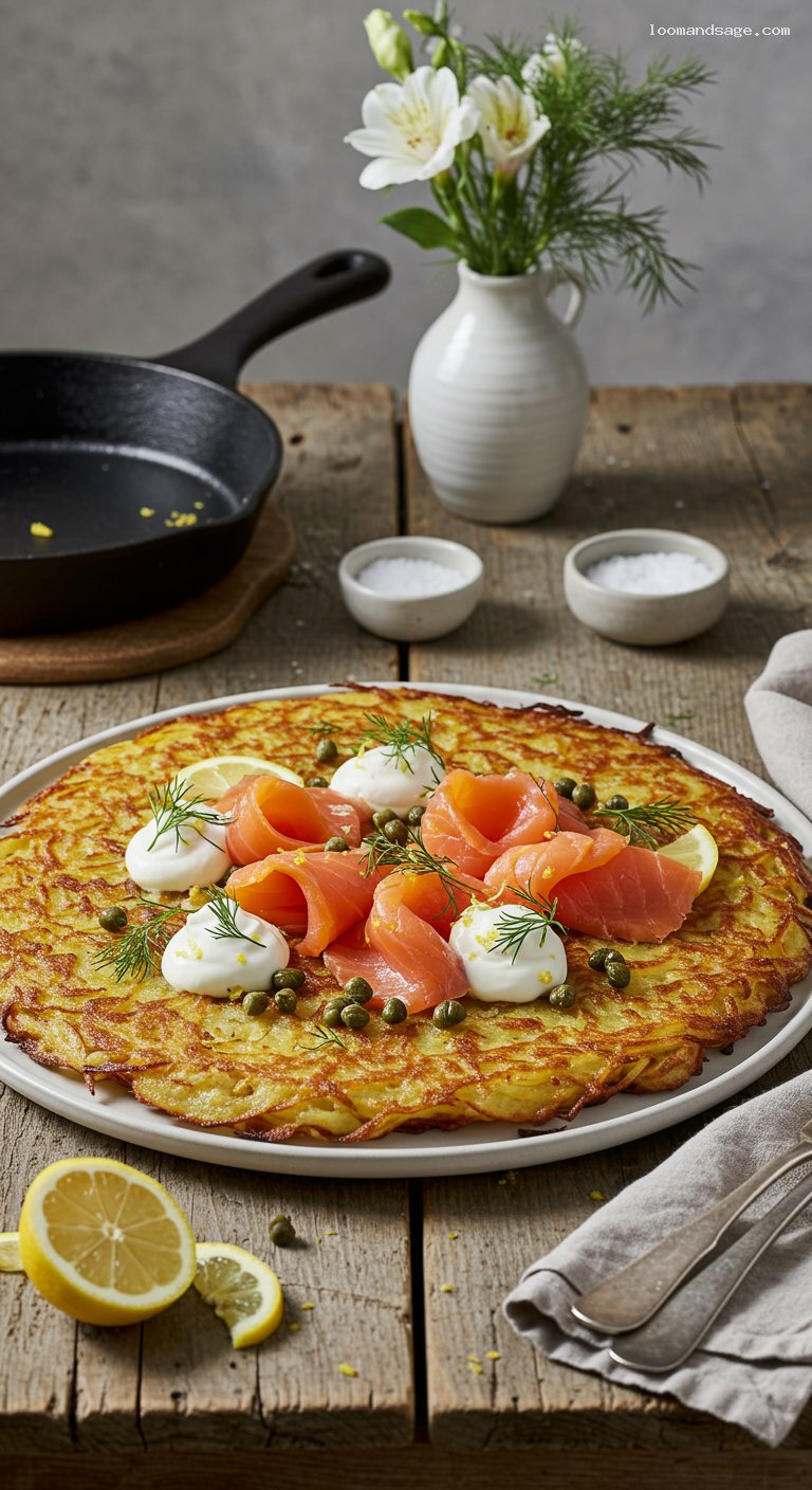 Skillet Rösti with Smoked Salmon and Crème Fraîche