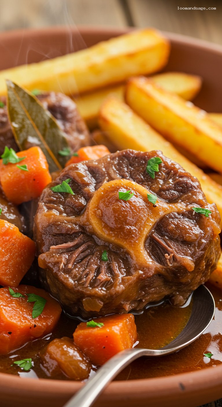 Slow-Braised Rabo de Toro (Spanish Oxtail Stew) – Closeup