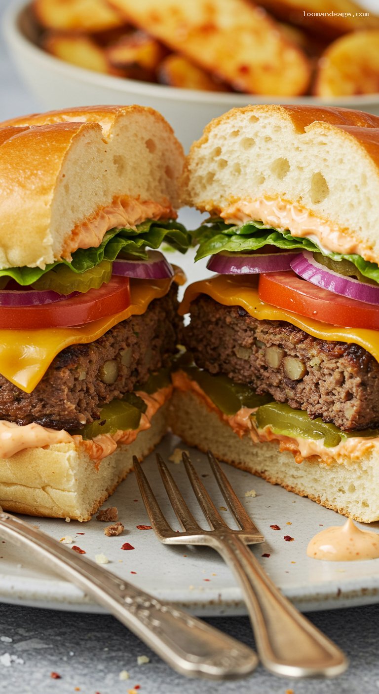 Smoky Black Bean–Mushroom Burgers with Chipotle Mayo – Closeup