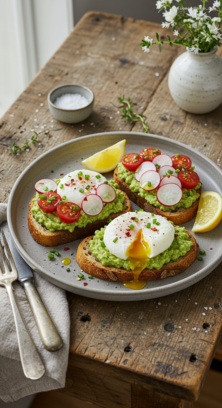 Sourdough Avocado Toast with Poached Egg and Chili