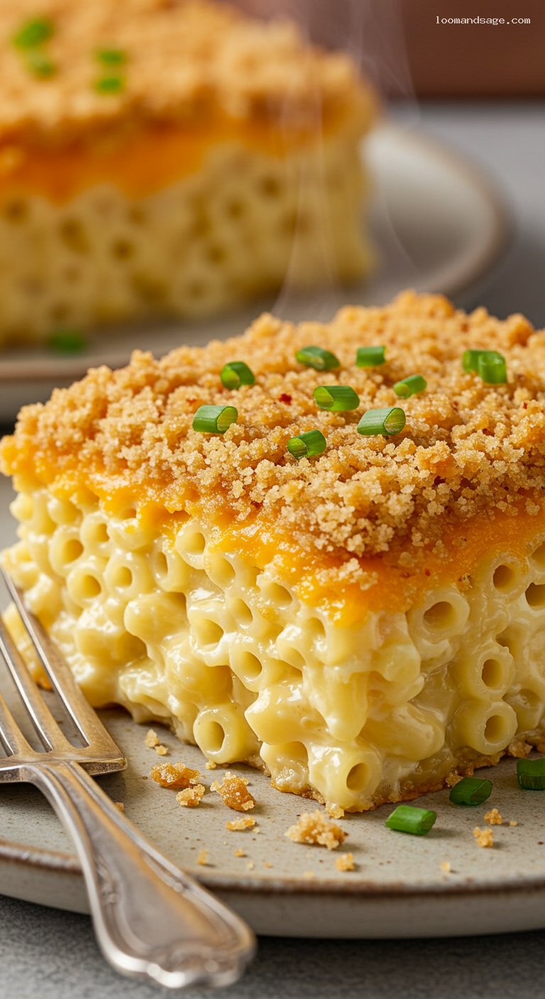 Southern Baked Mac and Cheese with Sharp Cheddar – Closeup