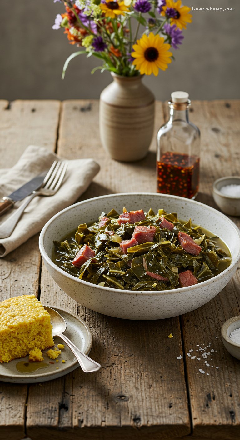 Southern Collard Greens with Smoked Ham Hocks