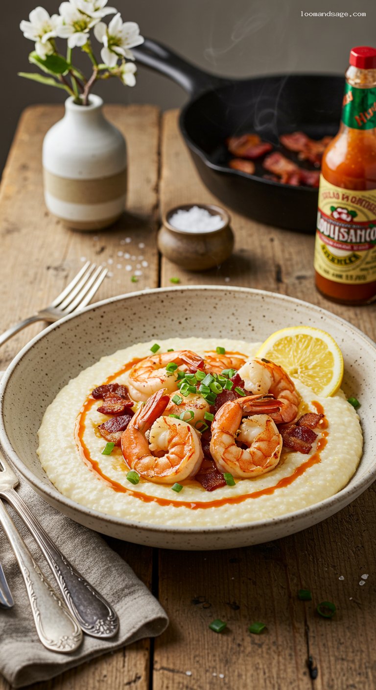Southern Shrimp and Creamy Grits with Smoky Bacon