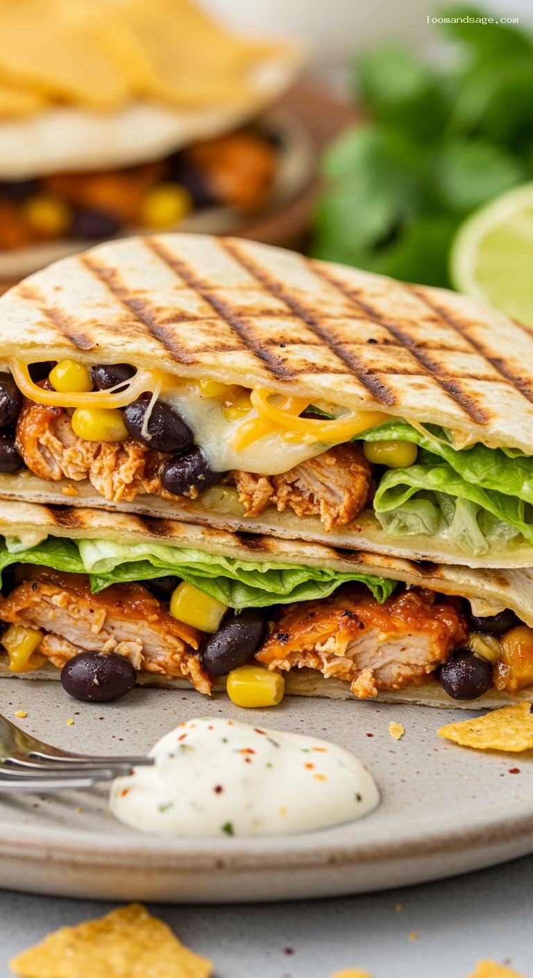 Southwest Chicken Salad Crunch Wraps with Chili-Lime Chicken – Closeup