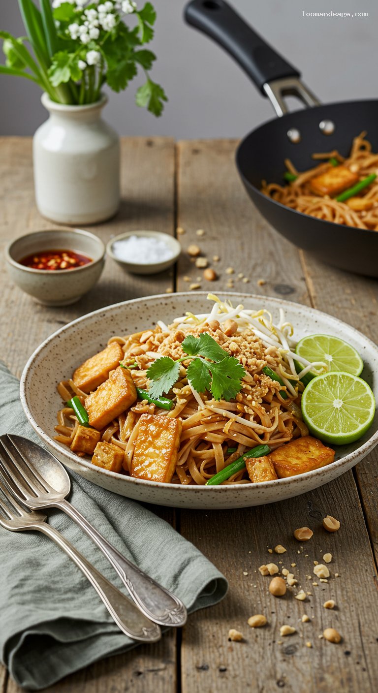 Spicy Veggie Pad Thai with Tamarind-Lime Sauce