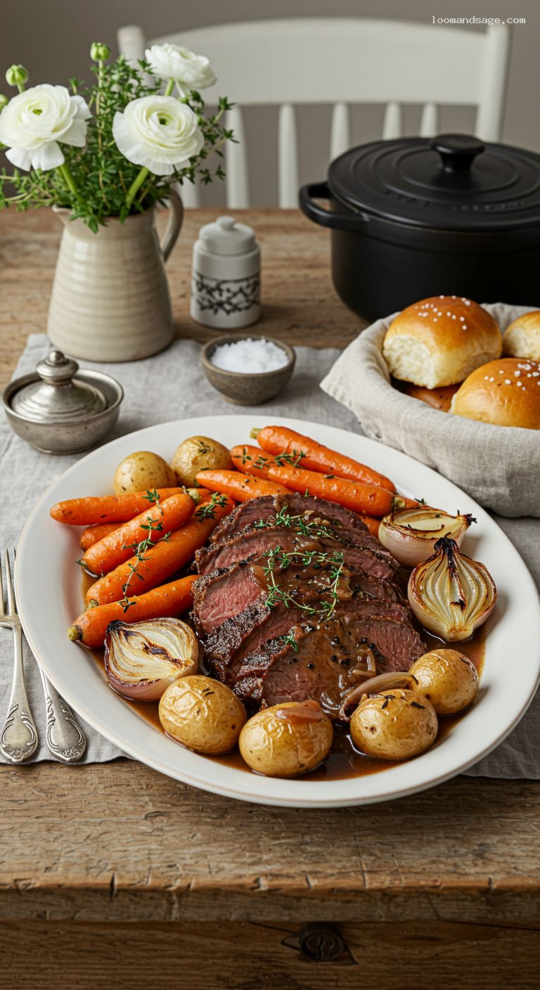 Sunday Pot Roast with Onions, Carrots, and Potatoes