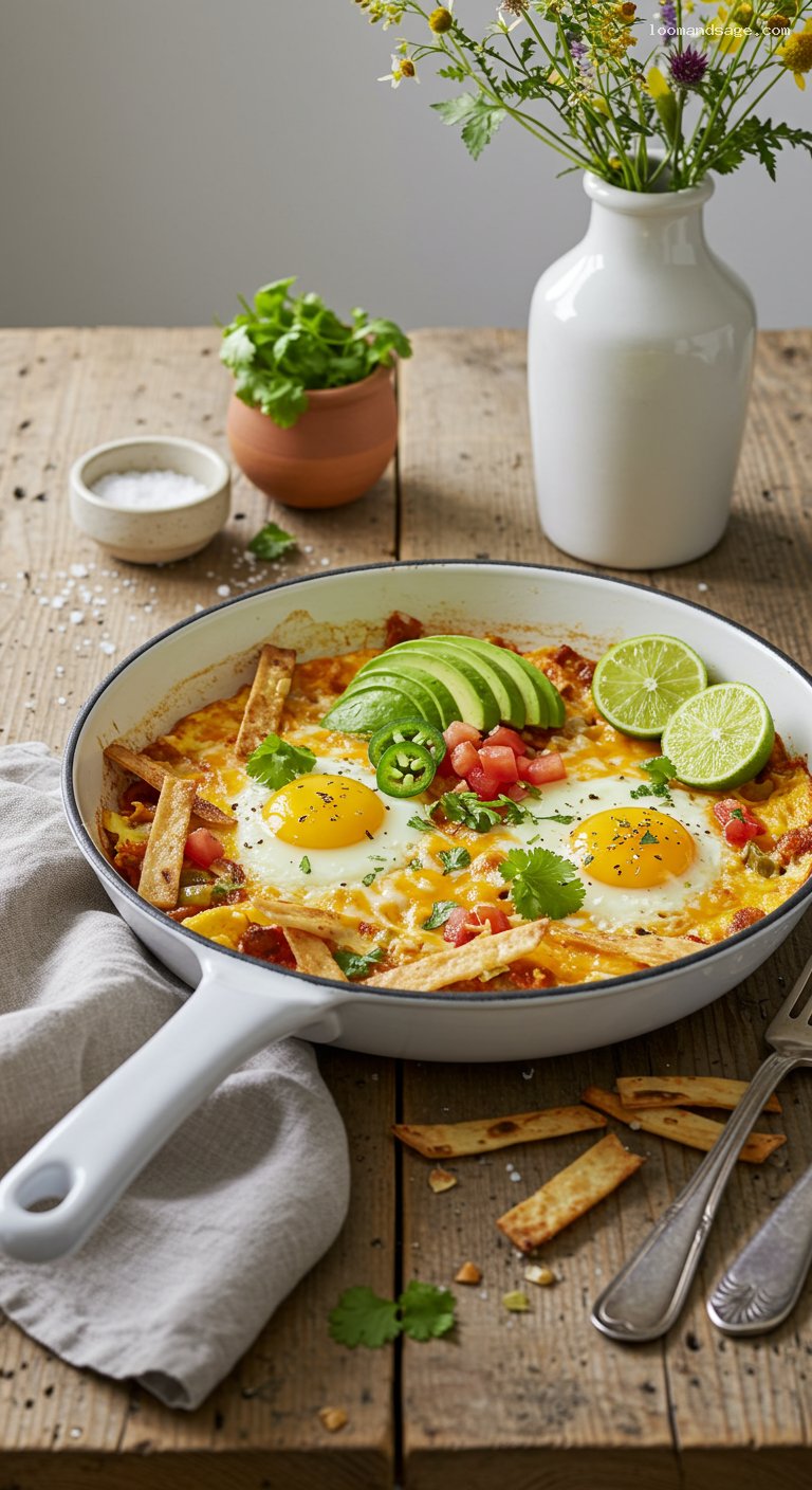 Tex-Mex Migas with Tortilla Strips and Avocado