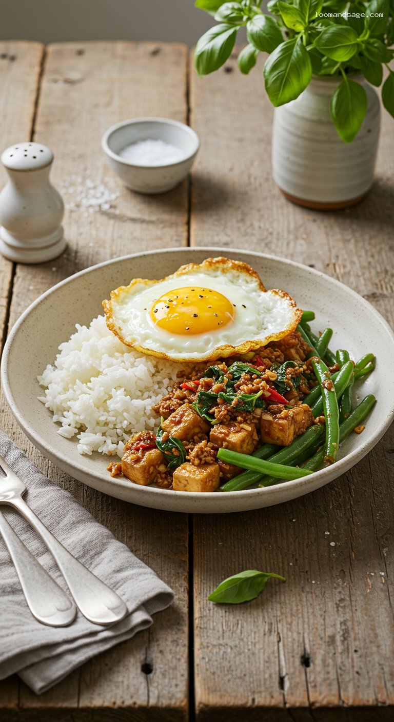 Thai Basil Tofu (Pad Krapow) with Jasmine Rice