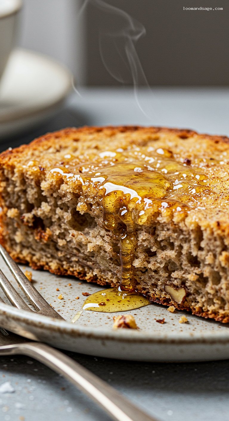 Toasted Banana Walnut Bread with Salted Honey Butter – Closeup