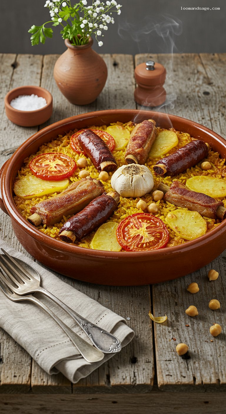 Valencian Arroz al Horno (Baked Rice with Meats)