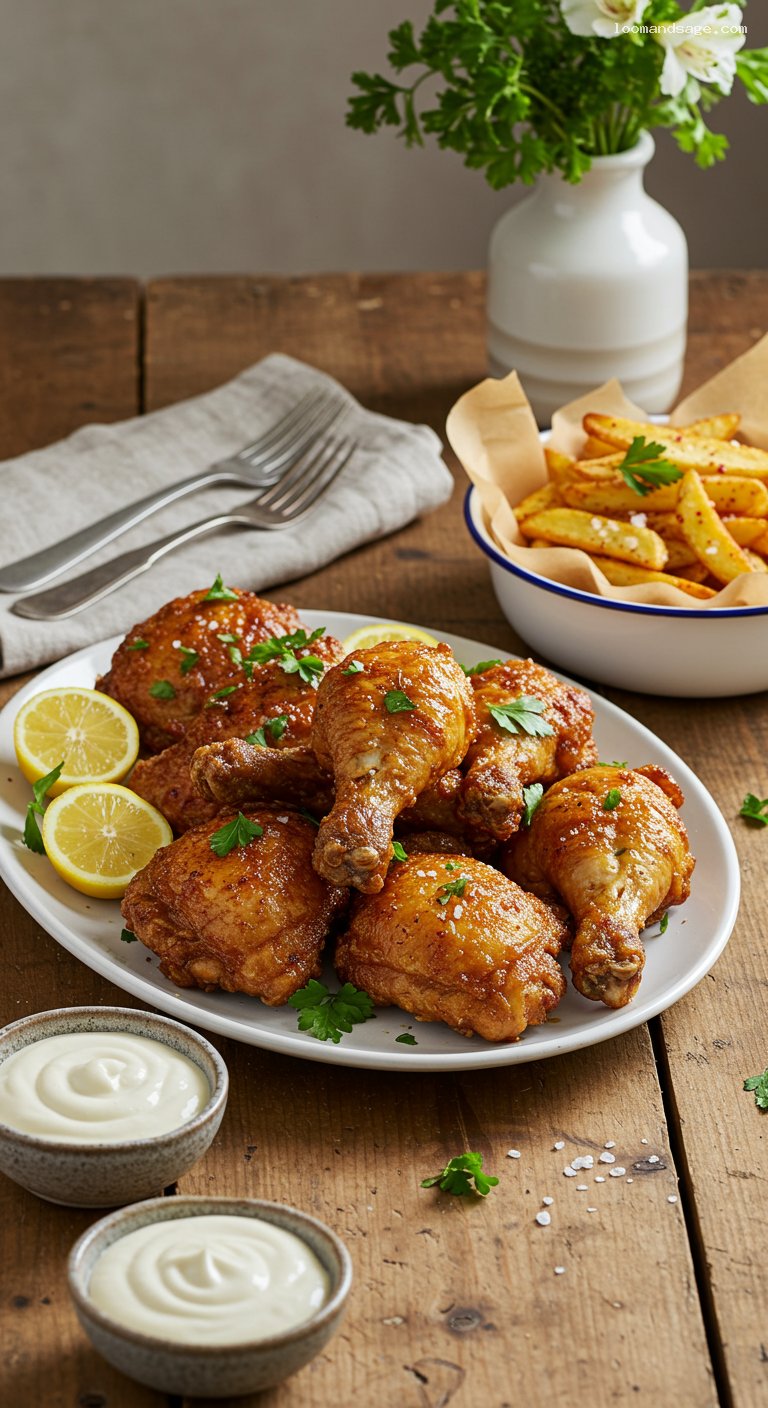 AlBaik-Style Broast Chicken with Garlic Sauce