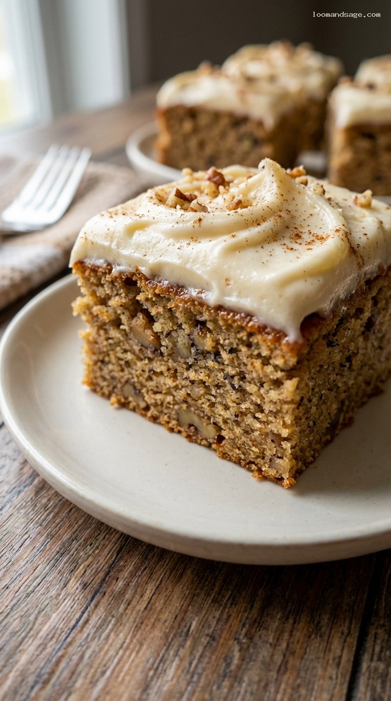 Amish Banana Bars with Tangy Cream Cheese Frosting – Closeup