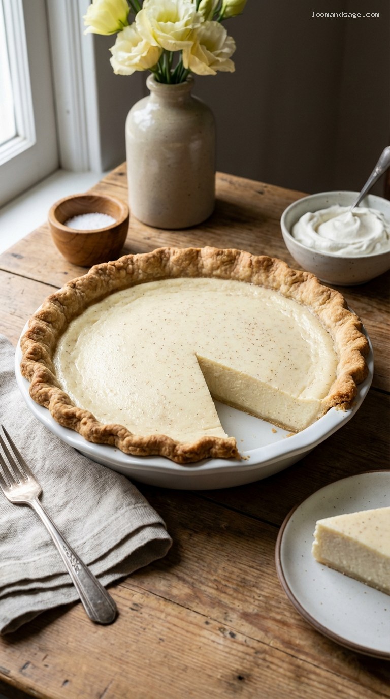 Amish Cottage Cheese Custard Pie With Nutmeg