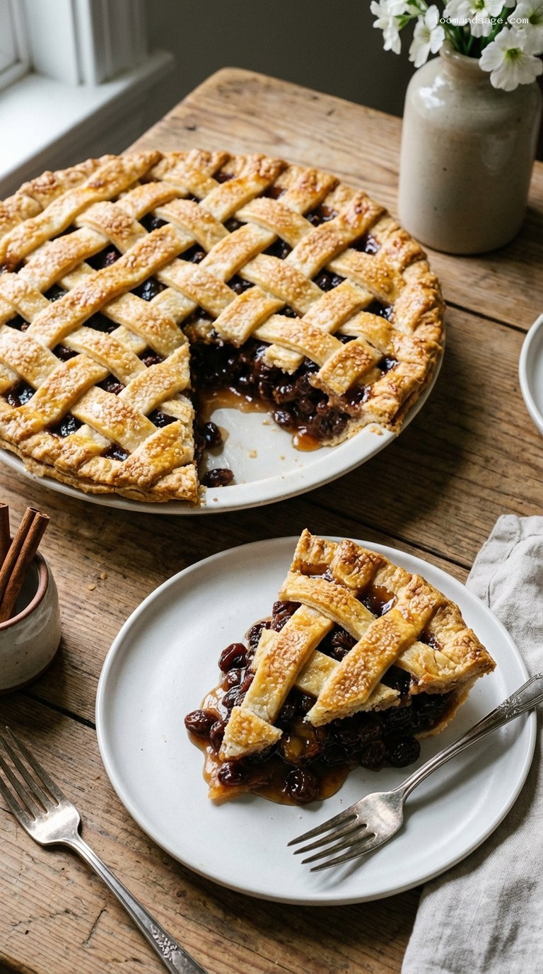 Amish Raisin Funeral Pie with Brown Sugar Custard