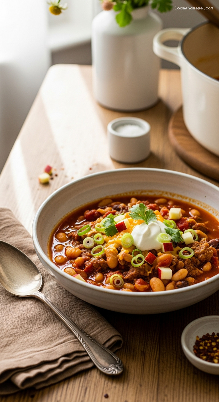 Apple Cider Pork Chili With White Beans