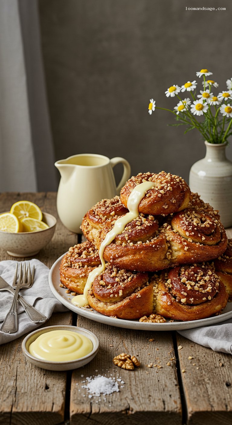 Aranygaluska Pull-Apart Walnut Buns with Vanilla Custard