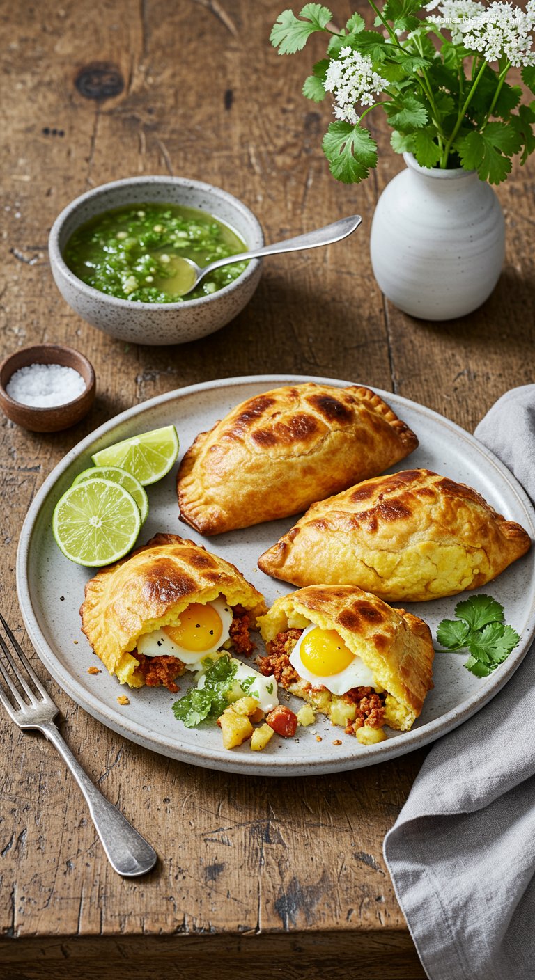 Baked Breakfast Empanadas with Eggs and Chorizo
