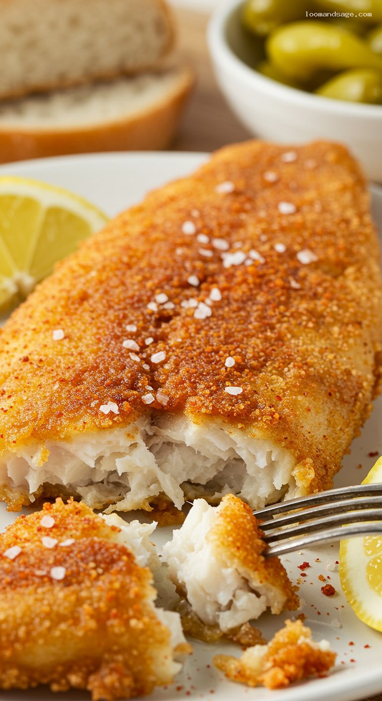 Balatoni Hekk: Crispy Lakeside-Style Fried Hake – Closeup