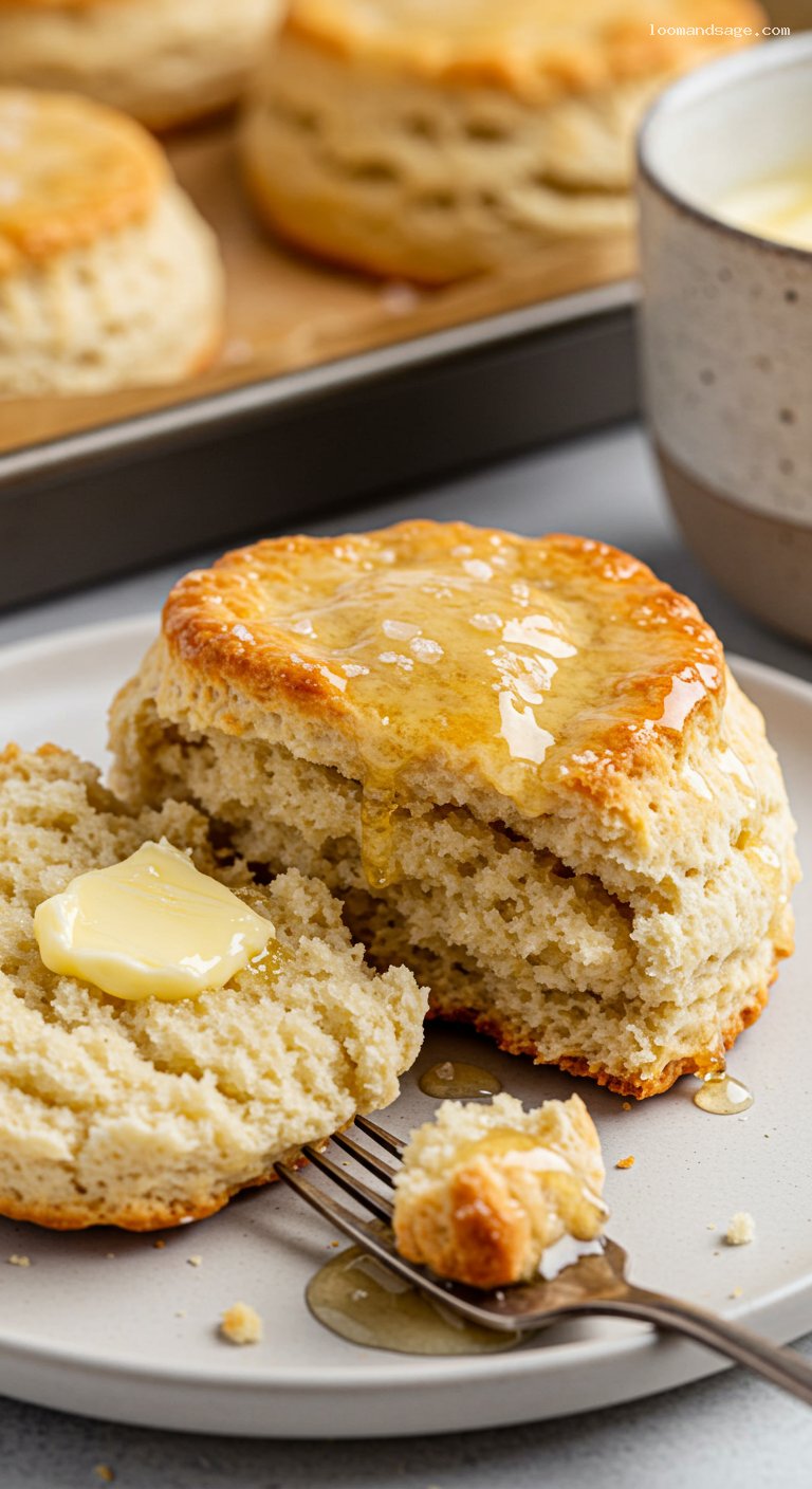 Buttermilk Biscuits with Honey-Butter Glaze – Closeup