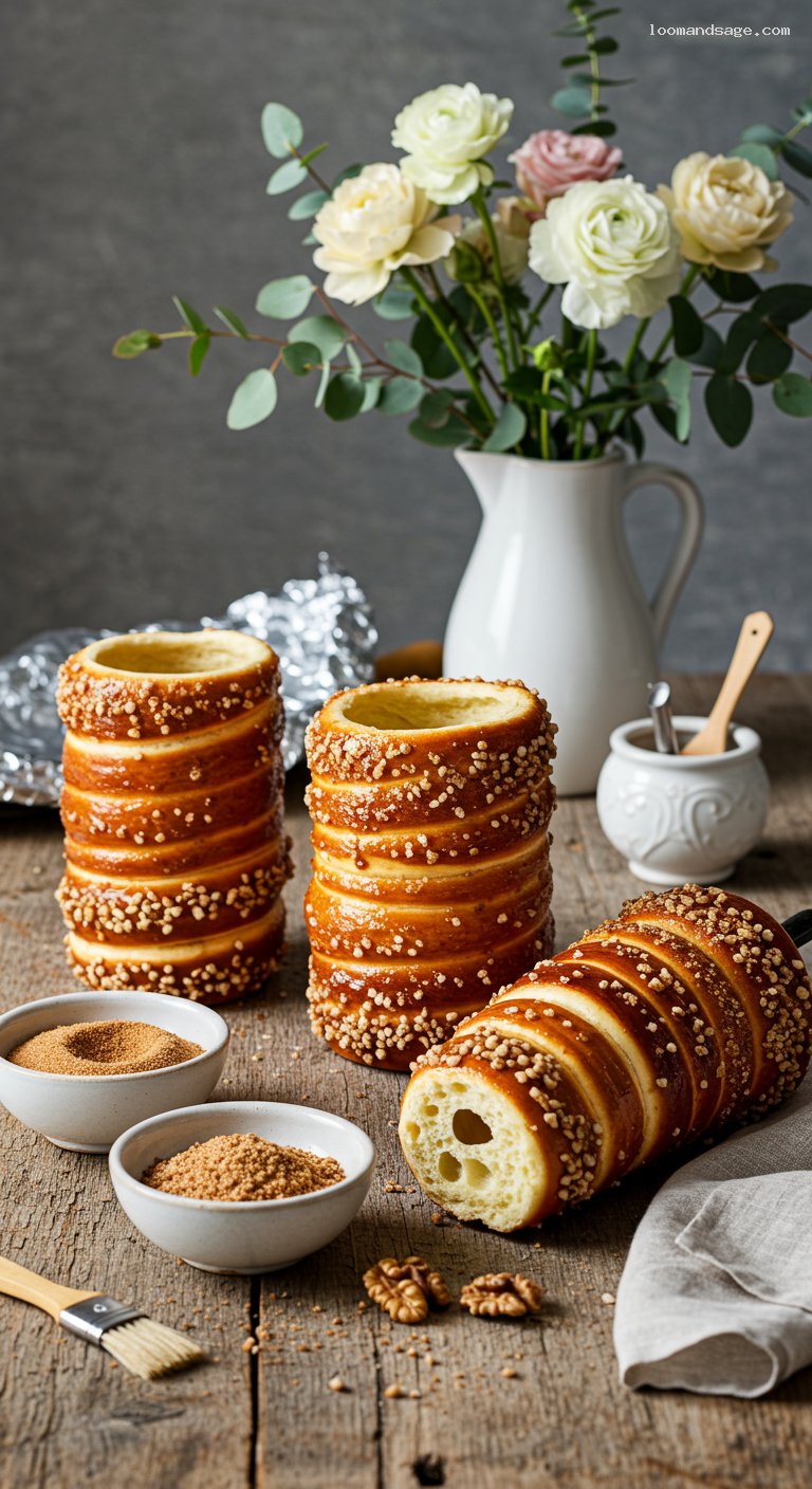 Caramelized Chimney Cake (Kürtőskalács) with Cinnamon Sugar