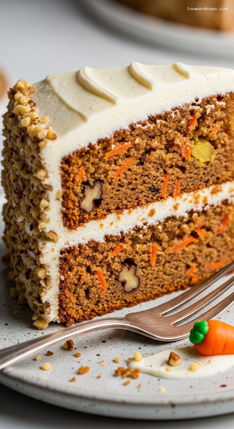 Carrot Cake With Cream Cheese Frosting – Closeup
