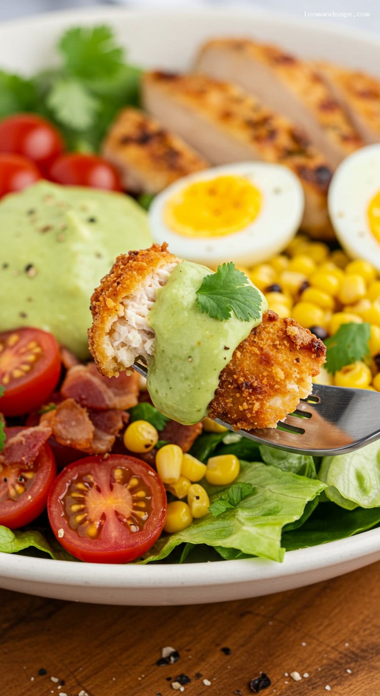 Chick‑fil‑A Cobb Salad Copycat with Avocado Lime Ranch – Closeup