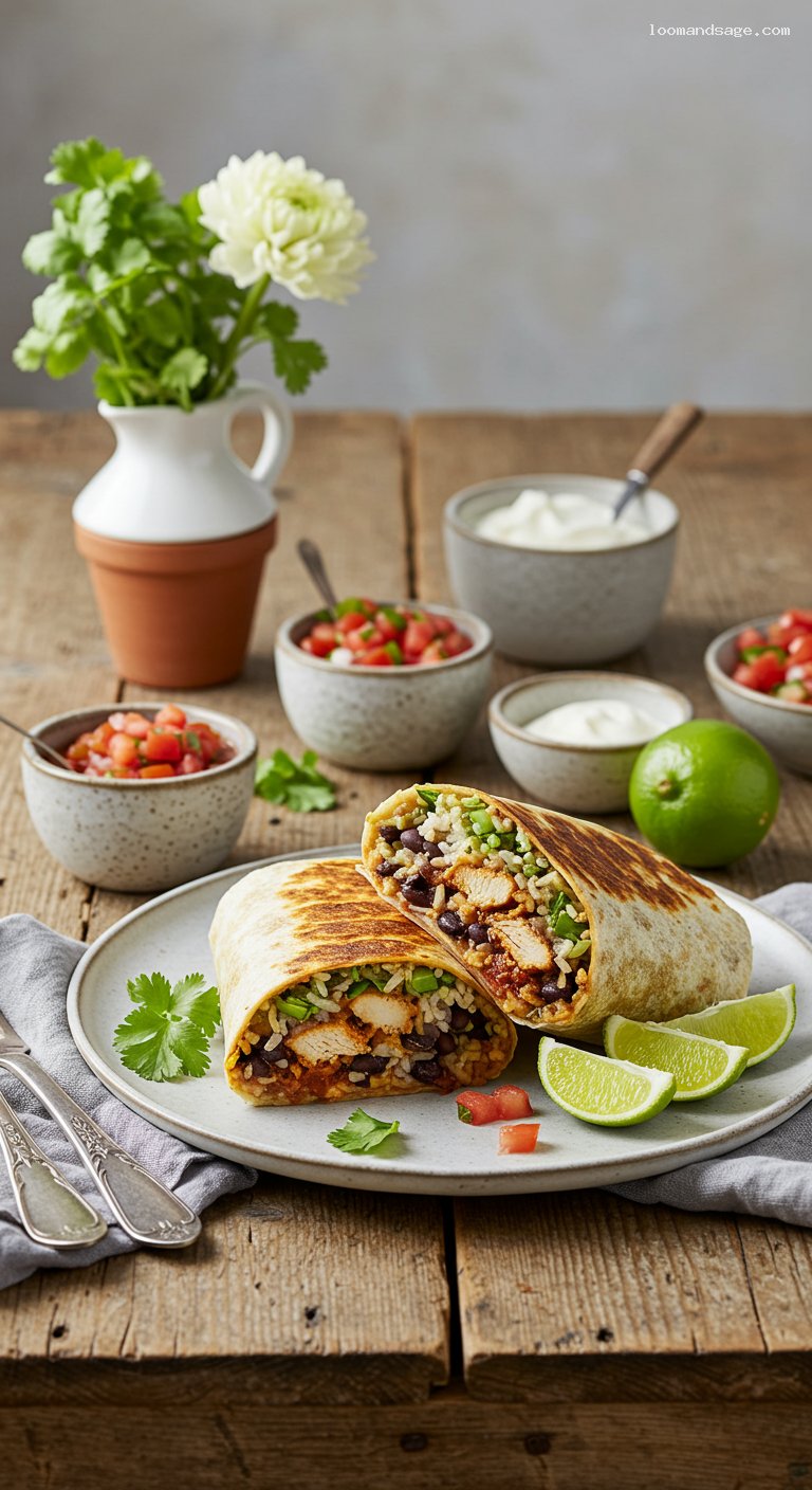 Chipotle-Style Chicken Burrito with Cilantro-Lime Rice