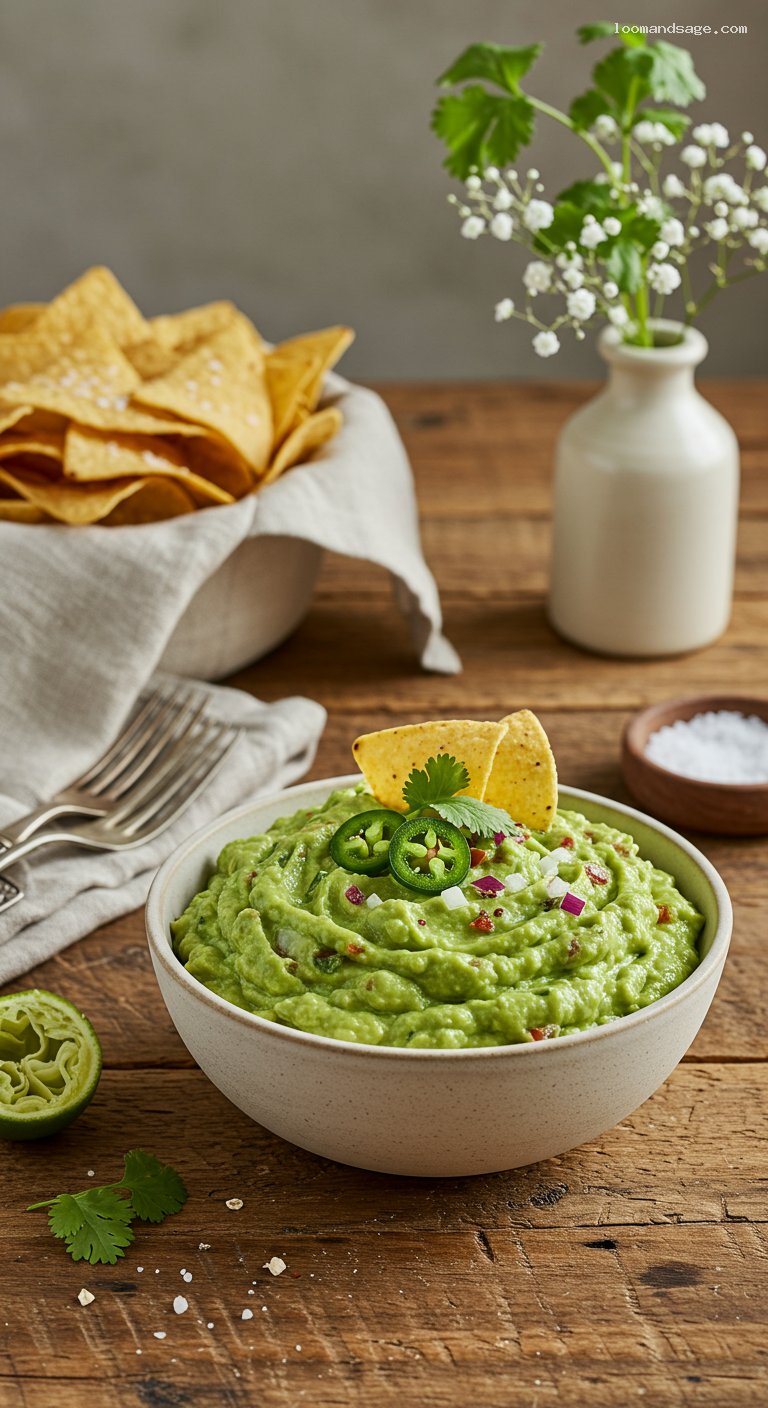 Chipotle-Style Guacamole with Lime and Jalapeño