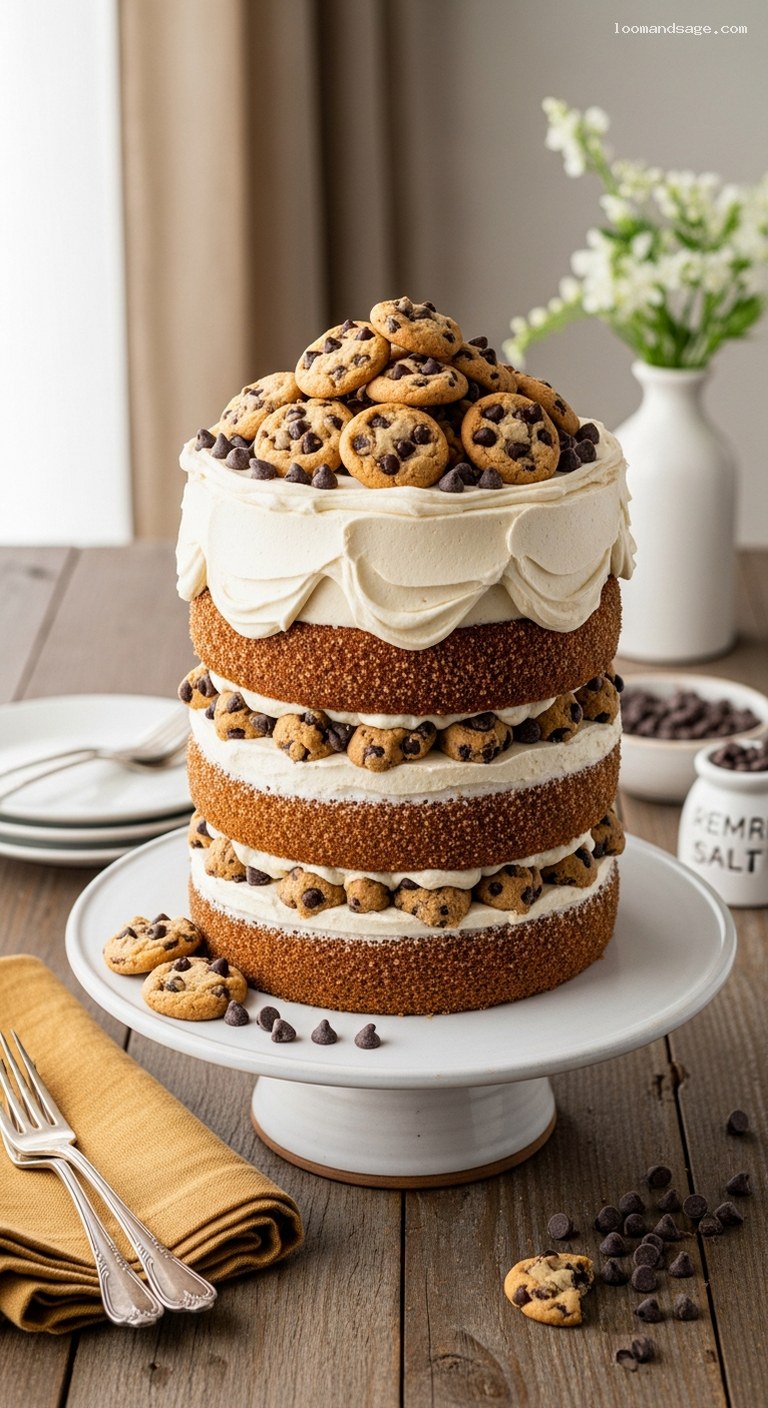 Chocolate Chip Cookie Dough Layer Cake
