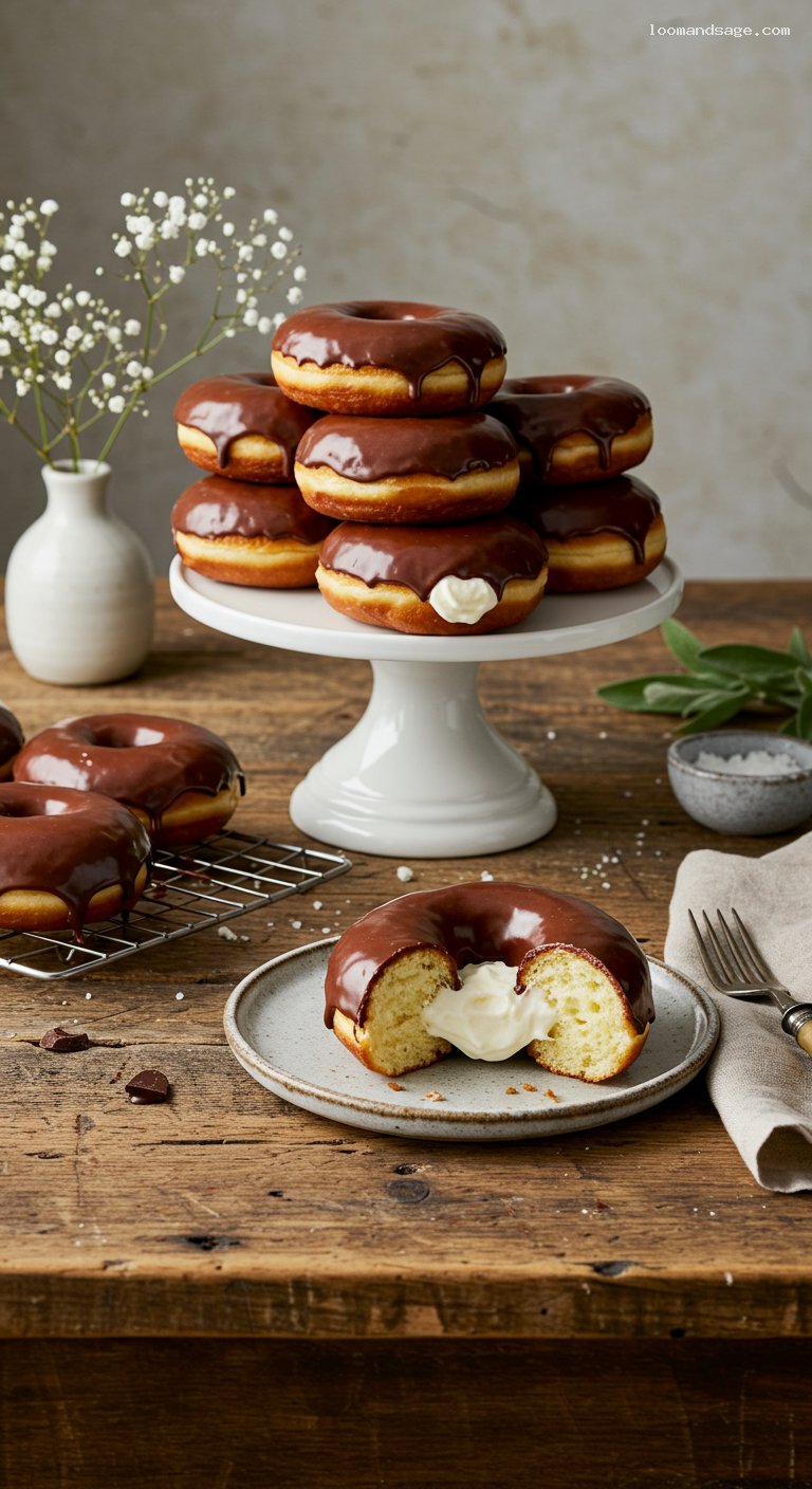 Chocolate Iced Kreme-Filled Doughnuts (Krispy Kreme Copycat)