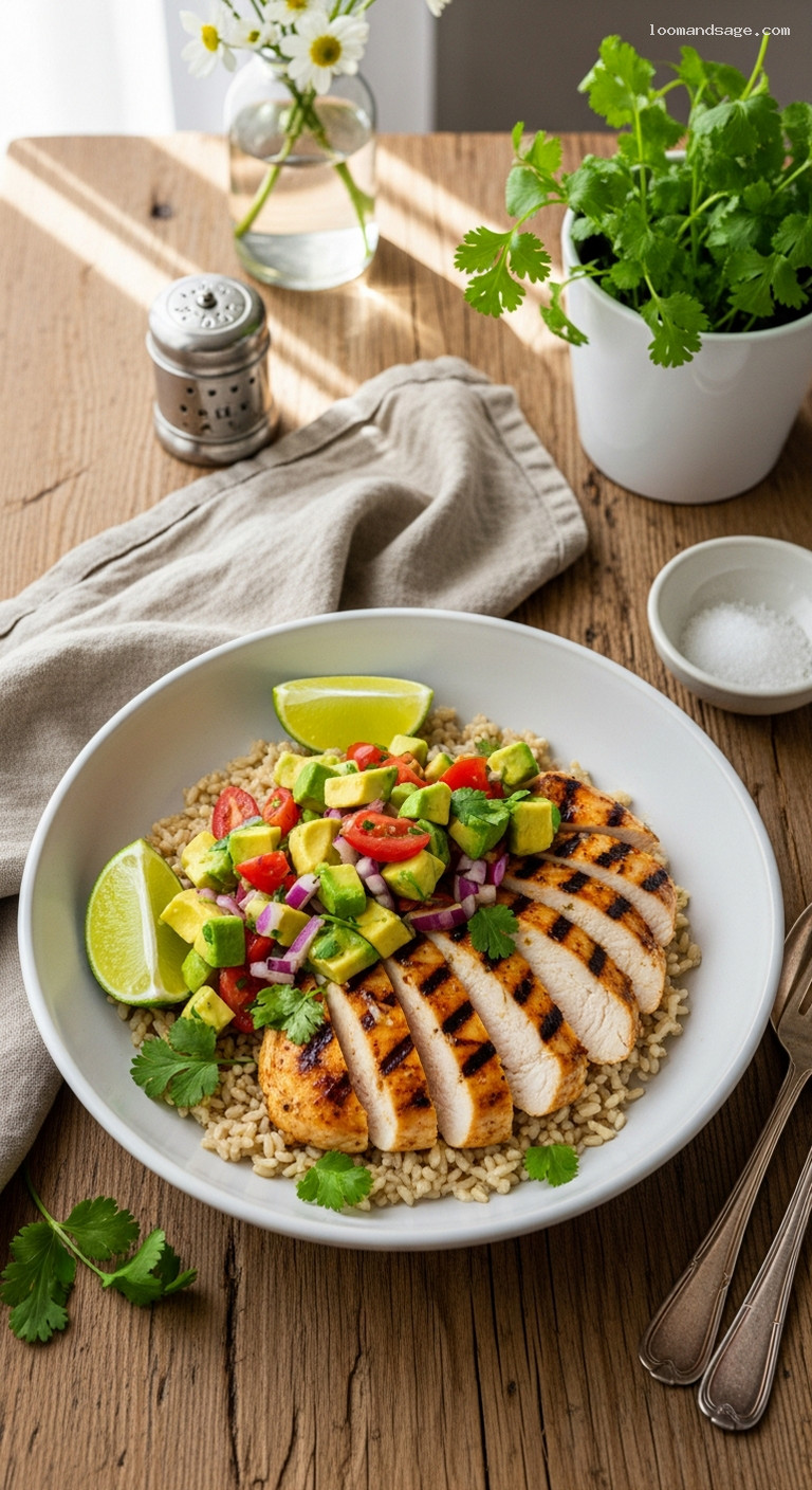 Cilantro-Lime Grilled Chicken with Avocado Salsa