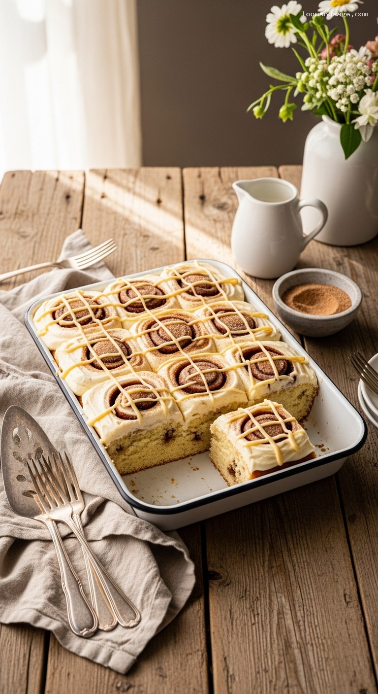 Cinnamon Roll Cake with Cream Cheese Frosting