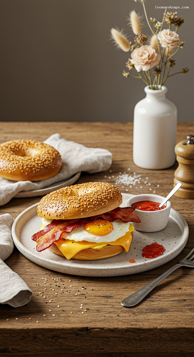 Classic Bacon, Egg, and Cheese Bagel Sandwich