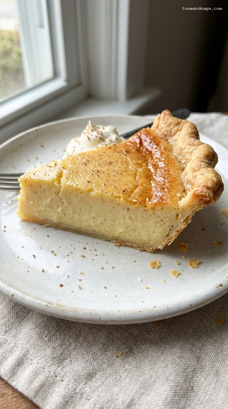 Classic Buttermilk Pie with Silky Custard Filling – Closeup
