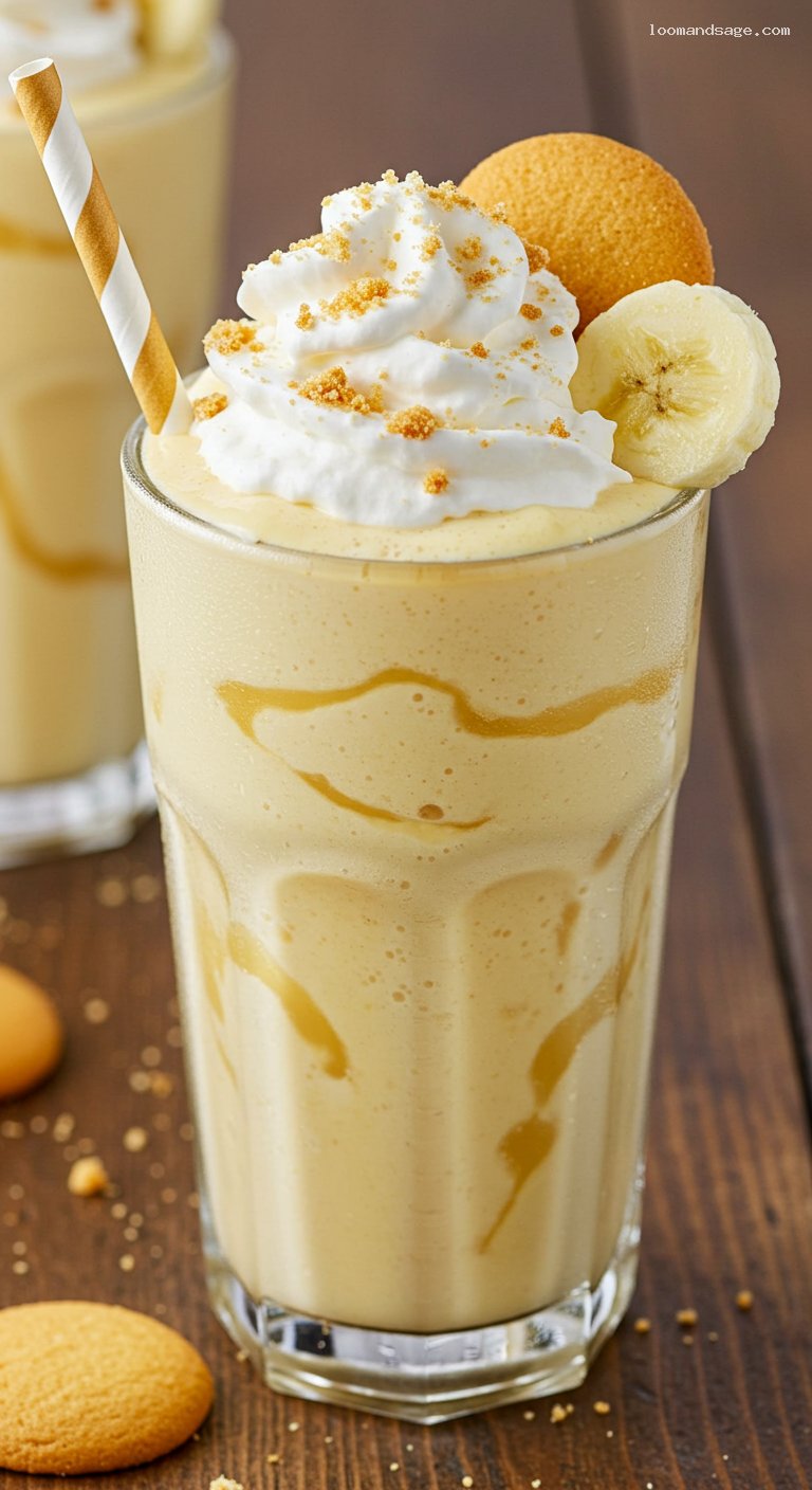 Cook Out-Style Banana Pudding Milkshake Recipe – Closeup