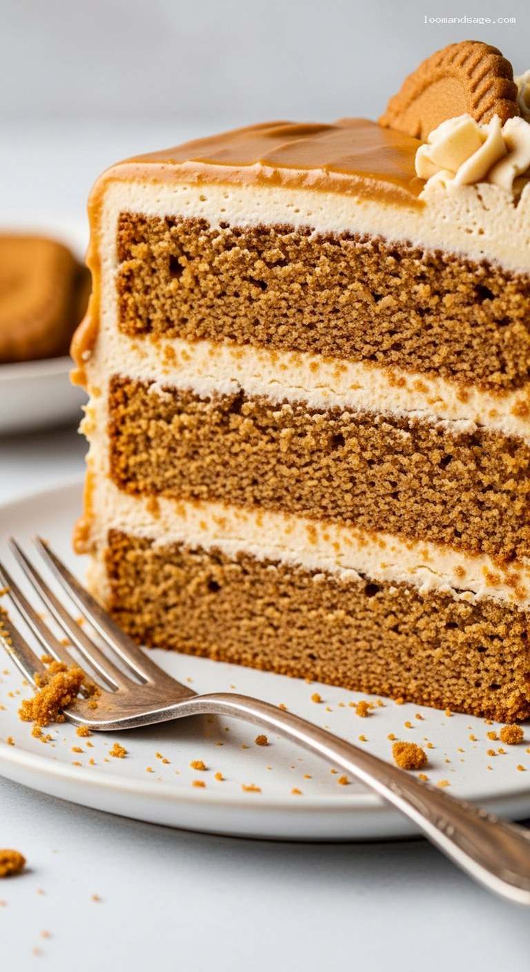 Cookie Butter Layer Cake With Speculoos Cookies – Closeup