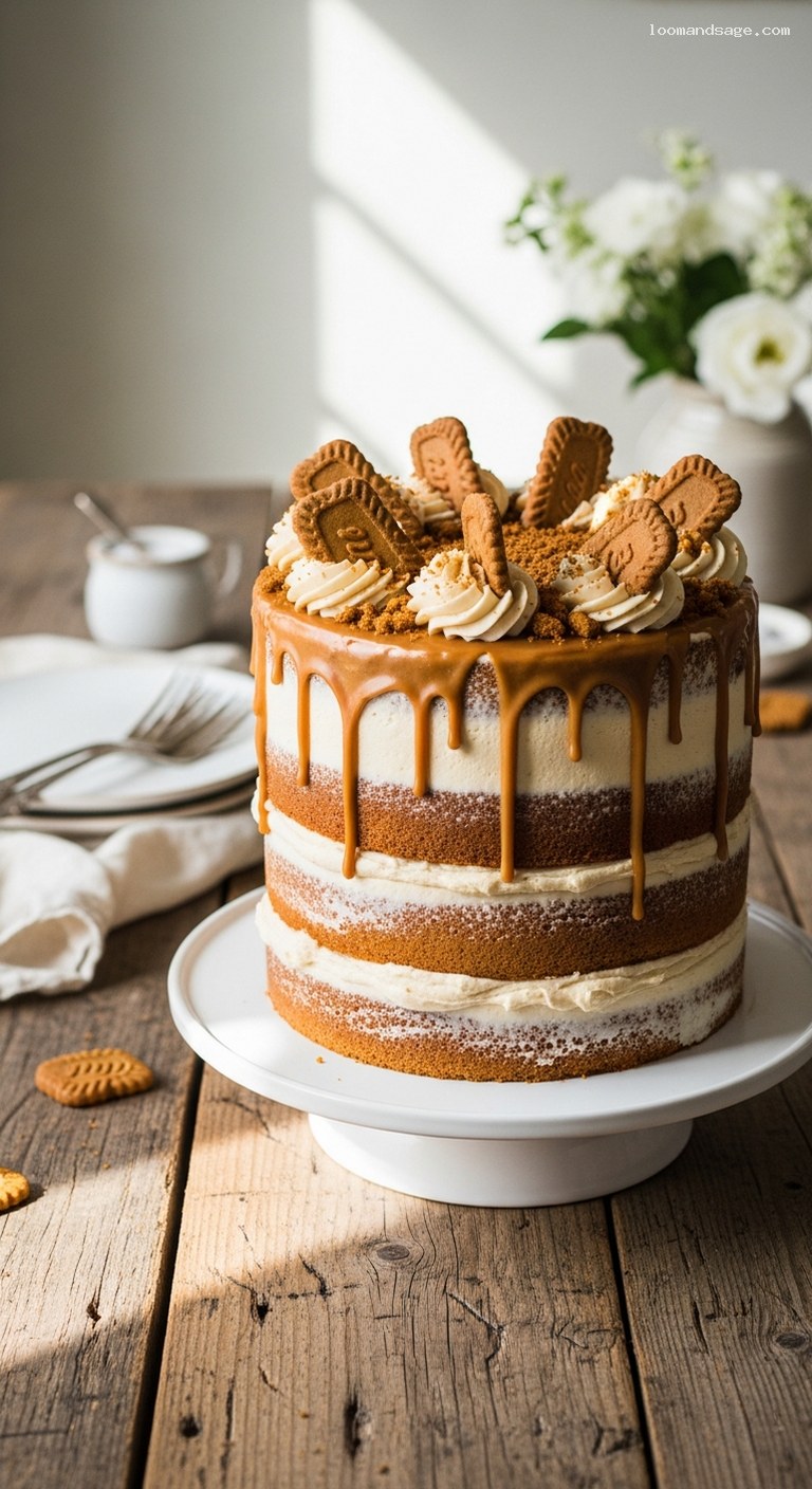 Cookie Butter Layer Cake With Speculoos Cookies