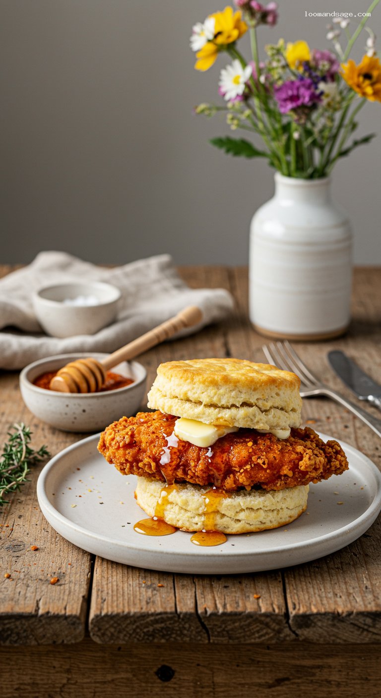 Copycat Bojangles Cajun Chicken Biscuit with Honey