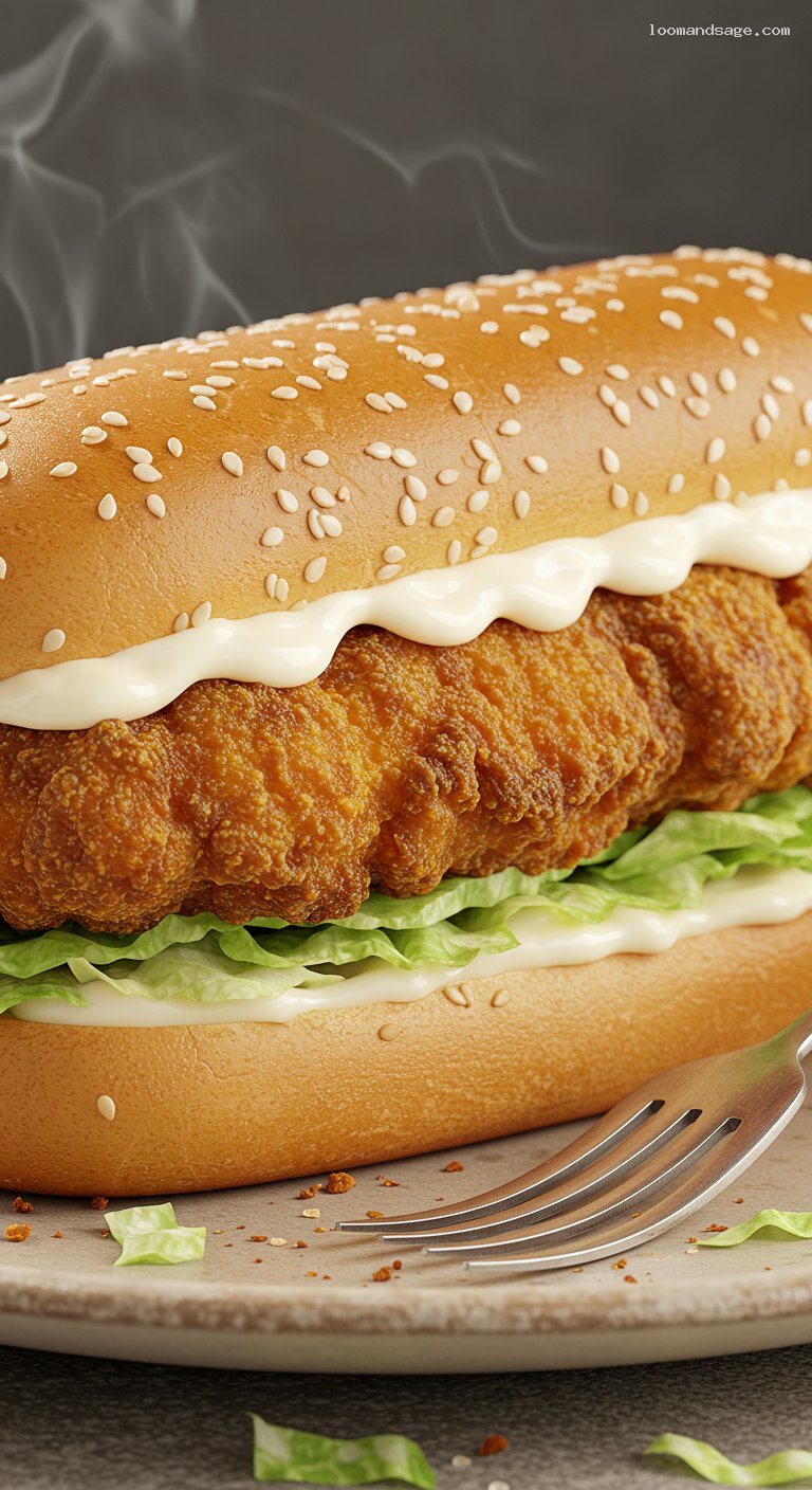 Copycat Burger King Original Chicken Sandwich – Closeup