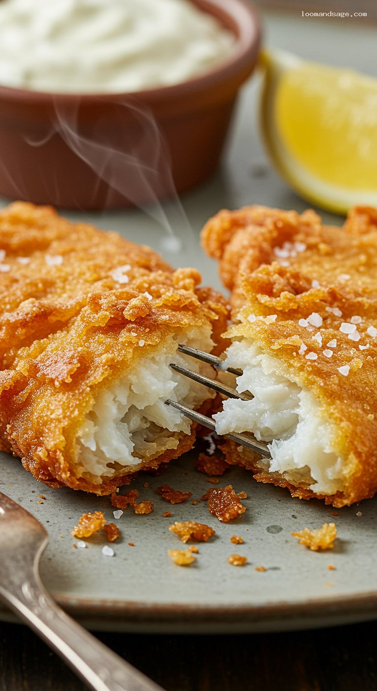 Copycat Captain D’s Batter-Dipped Fish – Closeup