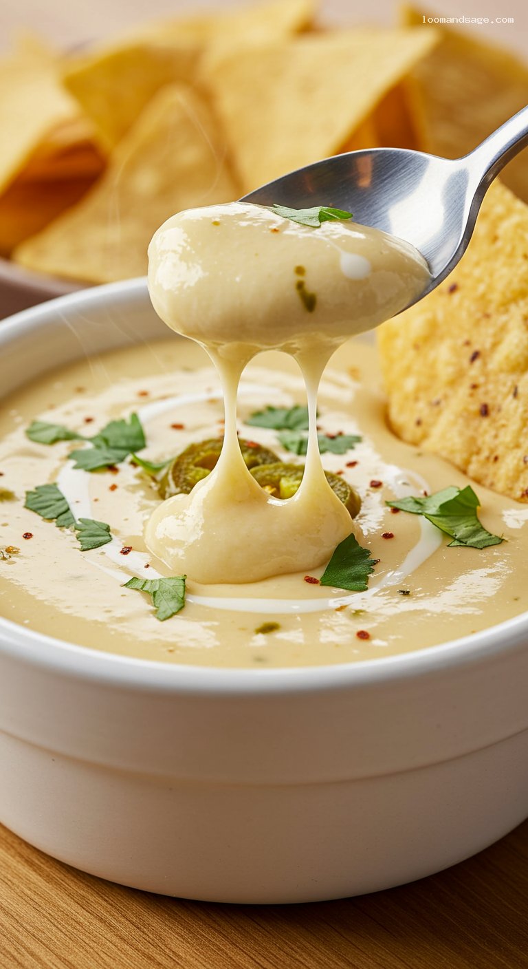 Copycat Chipotle Queso Blanco Dip – Closeup