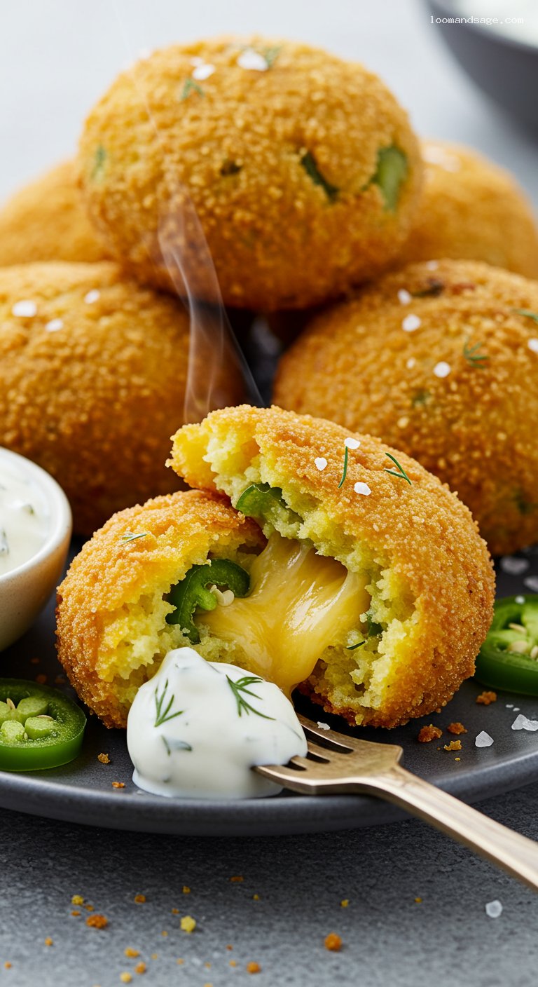 Copycat Jalapeño Cheese Bombers with Ranch Dip – Closeup